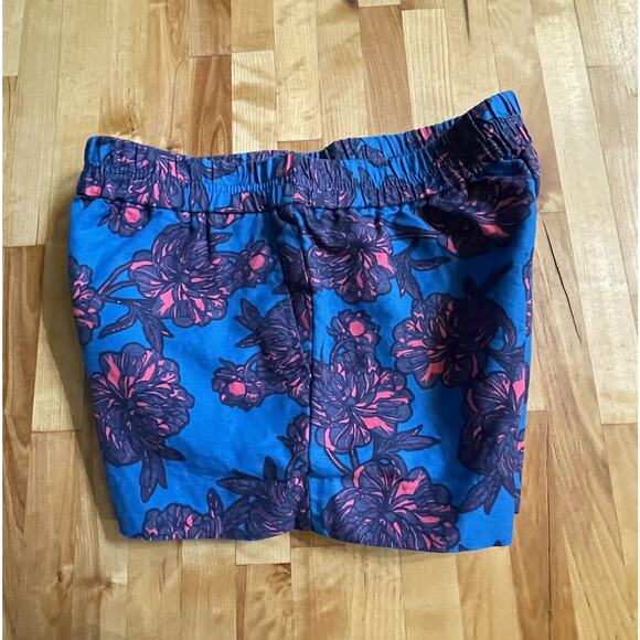 J Crew Shorts Hawaiian Tropical Floral Linen Blend Elastic Waist Sz 6 EUC - Picture 3 of 11